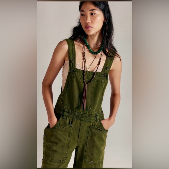 We The Free Army Green Women's Jeans Overalls - Picture 4 of 10